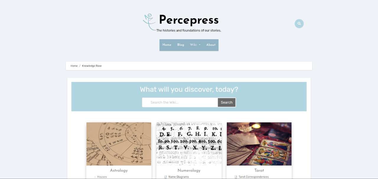 Percepress Wiki Screenshot