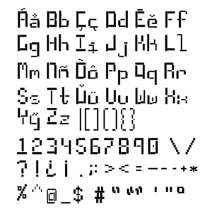 Bitmap monospaced typeface prototype